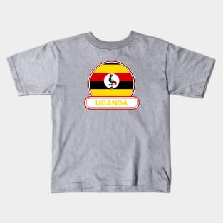 Uganda Country Badge - Uganda Flag Kids T-Shirt